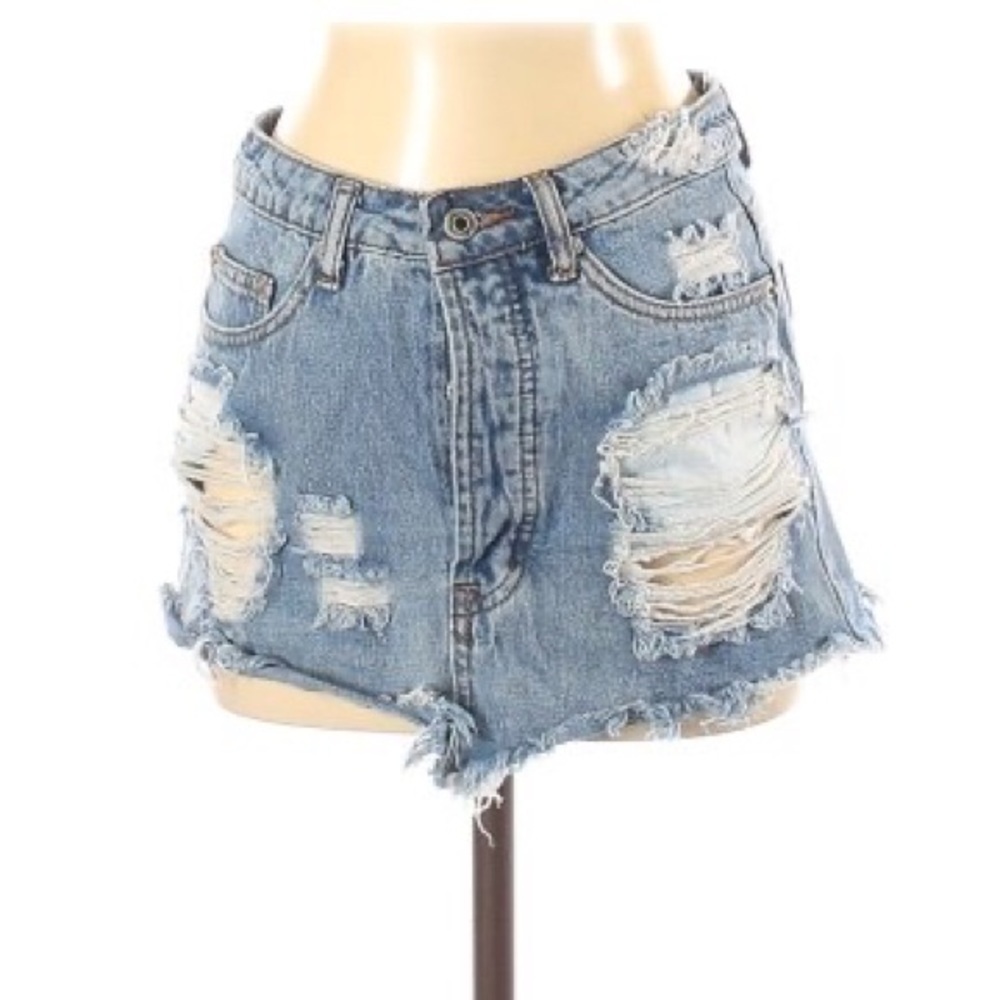 Signature Eight Jean Skirt